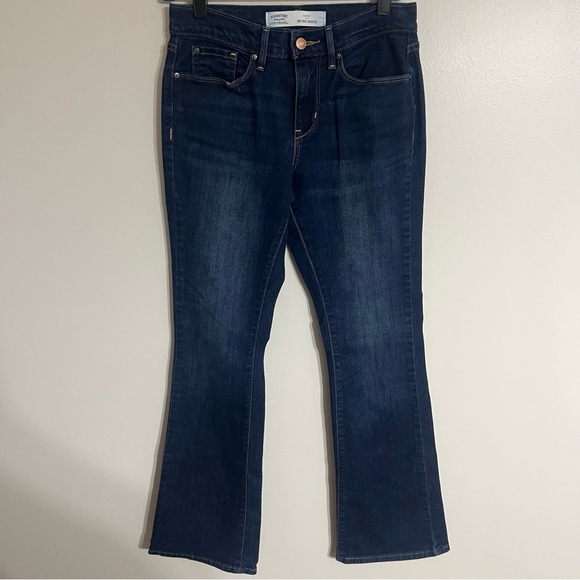 Levi's Jeans Womens 27 Curvy Bootcut Mid Rise Dark Washed Stretch Denim Blue - Picture 1 of 11